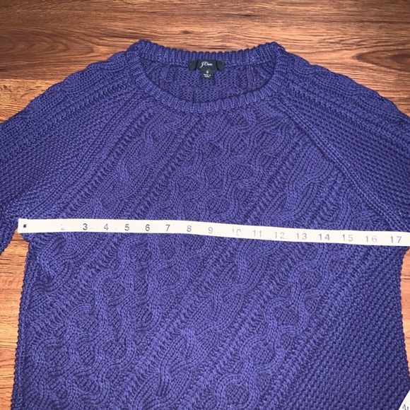J Crew Small Diagonal Cable Knit Sweater Indigo Blue Size Small - Picture 5 of 8